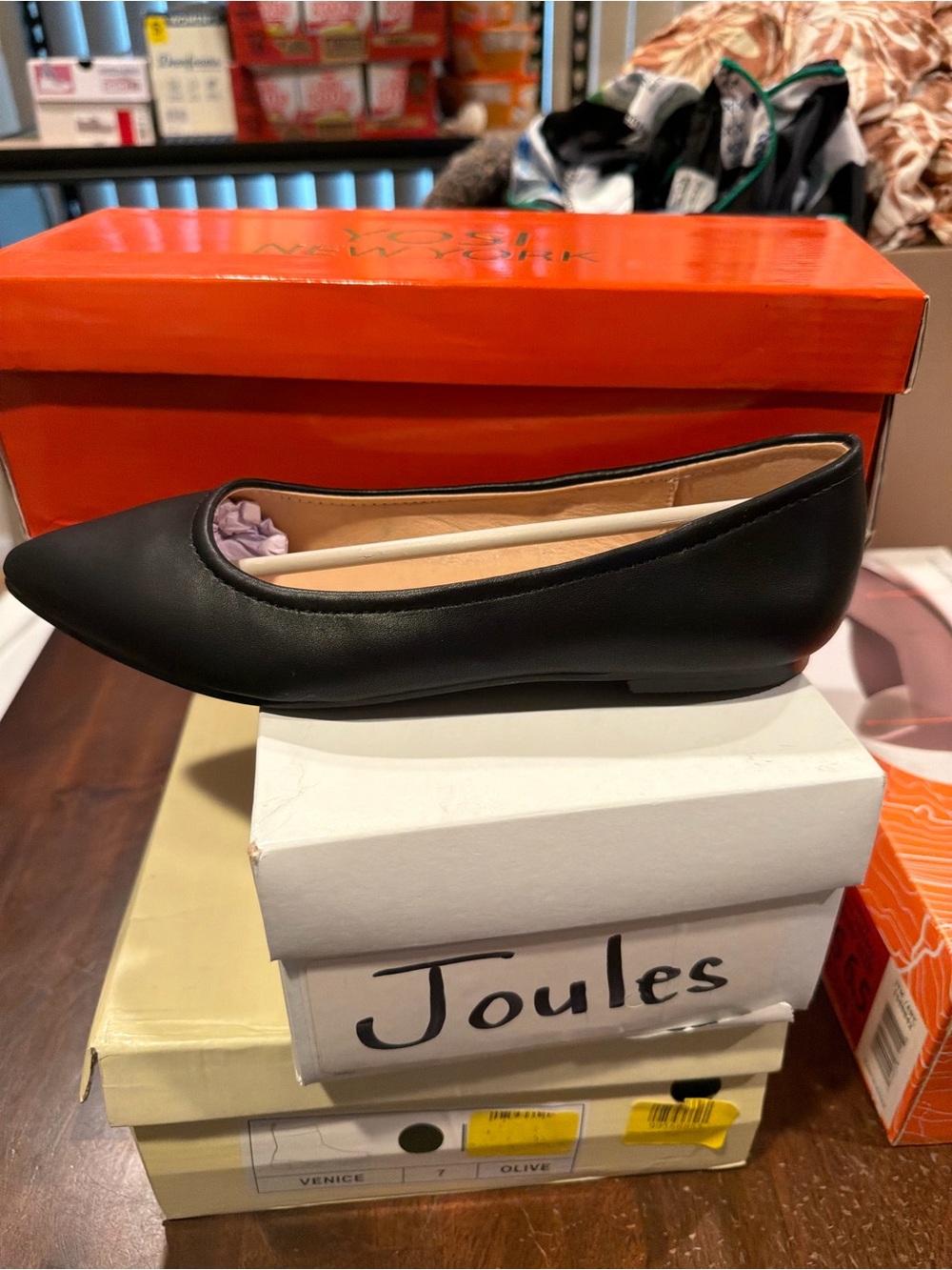 Yoki New York Women’s Denise Slip on Ballet Flat Shoes Black PU Size 7 M US